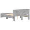 vidaXL Bed Frame with Headboard and LED Concrete Grey 135x190 cm Double