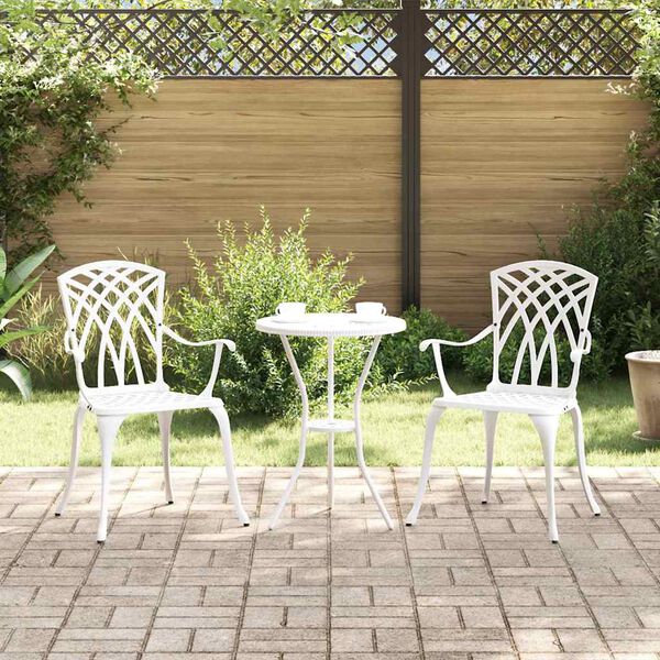 vidaXL Garden Chair 2 pcs White 53 x 51 x 88.5cm Aluminium