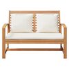 vidaXL Bench Brown and Cream 110 x 66 x 76 cm Solid Teak Wood