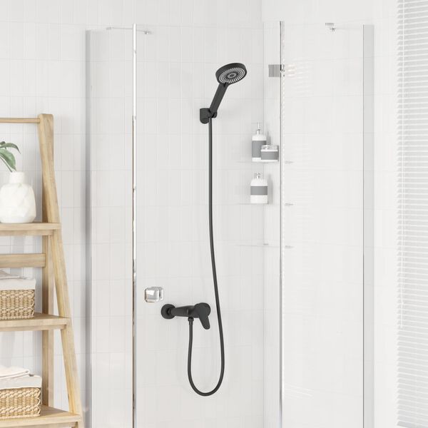 vidaXL Shower Head Set Black G 1 / 2 inches