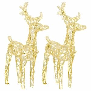 vidaXL Christmas Reindeers 2 pcs Warm White 80 LEDs Acrylic
