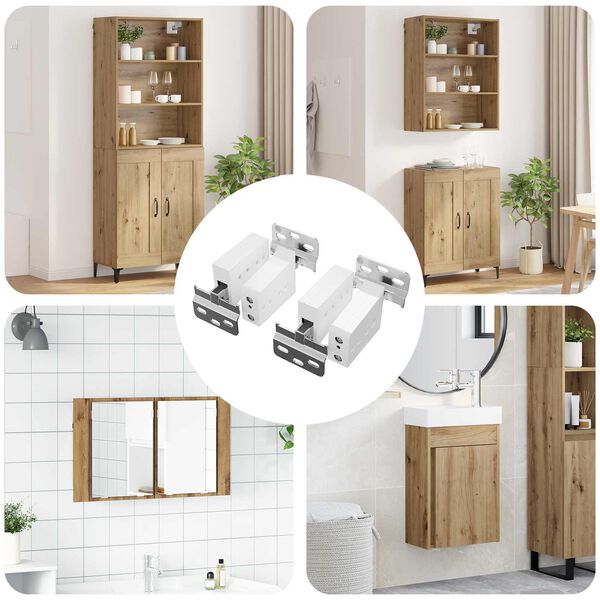 vidaXL Cabinet Hanging Bracket 2 pcs White 70 x 48 x 19 mm