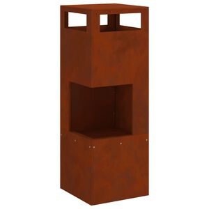 vidaXL Fire Bowl Brown 35 x 35 x 100 cm Weathering Steel