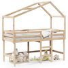 vidaXL Loft Bed with Ladder and Roof without Mattress 90x190 cm Single