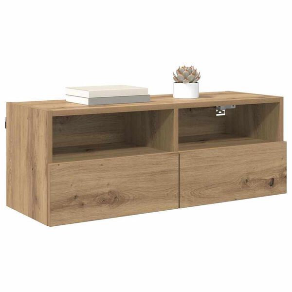 vidaXL TV Wall Cabinets Wall-mounted 2 pcs Artisan Oak 80 x 30 x 30 cm