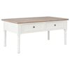 vidaXL Coffee Table White 100x50x46 cm Solid Wood Paulownia