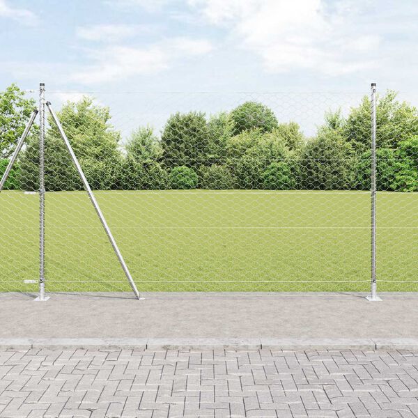 vidaXL Fence Post Silver 25 x 1.4 m (50 mm mesh) Steel