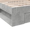 vidaXL Bed Frame with Drawer without Mattress Concrete Grey 100x200 cm