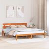 vidaXL Bed Frame with Headboard Brown 180 x 200 cm Solid Pine wood