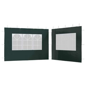 vidaXL Party Tent Sidewall 2 pcs with Window PE Green