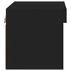 vidaXL Bedside Cabinets with LED Lights Wall-mounted 2 pcs Black