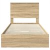 vidaXL Storage Bed with Drawer Sonoma Oak 100 x 200 cm Engineered Wood