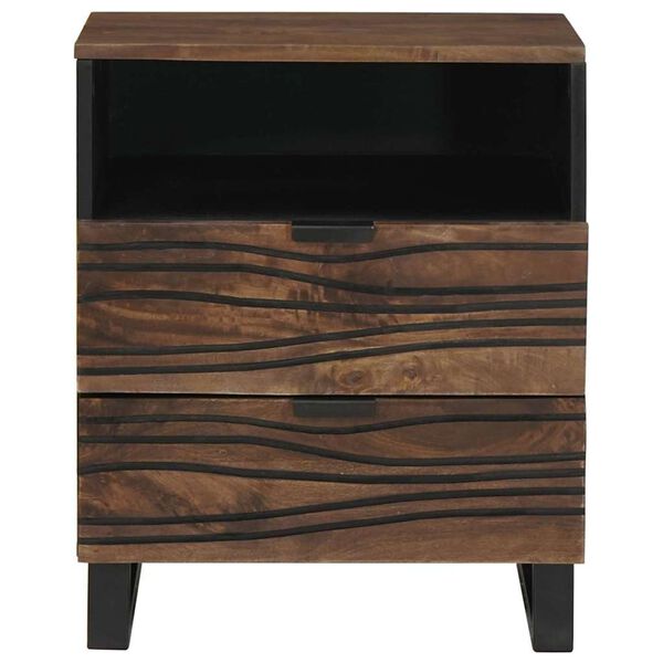 vidaXL Bedside Cabinet Walnut 50 x 33 x 62 cm Solid Acacia wood