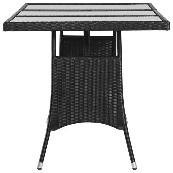 vidaXL Garden Table Black 170x80x74 cm Poly Rattan