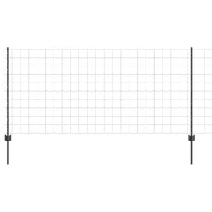 vidaXL Euro Fence with Post 10 x 1 m PVC-Coated Steel Grey Mesh