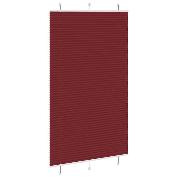 vidaXL Pleated Blind Bordeaux Red 115x200 cm Fabric Width 114.4 cm Polyester