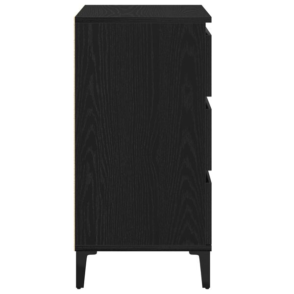 vidaXL Bedside Cabinet Black Oak 40x35x70 cm Engineered Wood