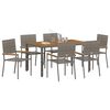 vidaXL Garden Dining Set 7 pcs Grey Poly Rattan