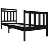 vidaXL Bed Frame without Mattress Black Small Single Solid Wood