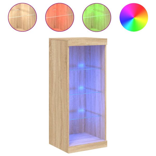 vidaXL Sideboard with LED Lights Sonoma Oak 41x37x100 cm
