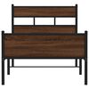 vidaXL Bed Frame without Mattress Brown Oak 90x190 cm Single Engineered Wood