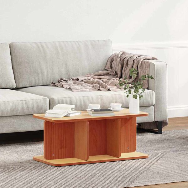 vidaXL Coffee Table Wax Brown 80 x 39.5 x 33.5 cm Solid pine wood