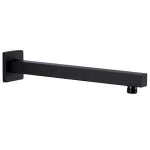 vidaXL Shower Support Arm Square Stainless Steel 201 Black 30 cm