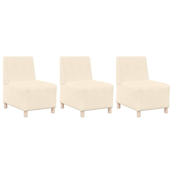 vidaXL Modular Sofa Unit Armless 3 pcs Cream 55 x 74 x 82 cm