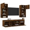 vidaXL 5 Piece TV Wall Units with LED Smoked Oak Engineered Wood