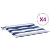 vidaXL Chair Cushions 4 pcs Blue&White Stripe 50x50x4 cm Fabric