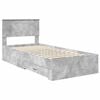 vidaXL Bed Frame with Drawer Concrete Grey 90 x 200 cm Engineered Wood