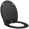 vidaXL Toilet Seat Black 47 x 37.5 x 3.8 cm Duroplast