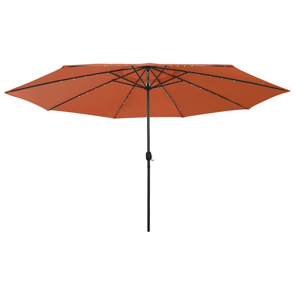 vidaXL Garden Parasol with LED Lights 400 cm Terracotta