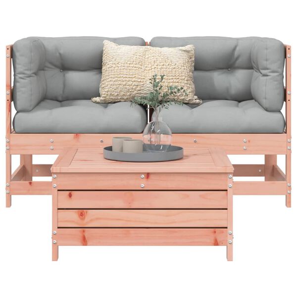 vidaXL 3 Piece Garden Sofa Set Solid Wood Douglas Fir
