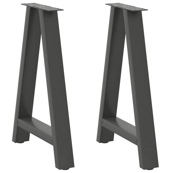 vidaXL Dining Table Legs A-Shaped 2 pcs Anthracite&nbsp;50x(72-73) cm Steel