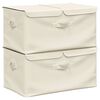 vidaXL Storage boxes Non-woven fabric 2 compartments Cream