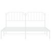 vidaXL Metal Bed Frame without Mattress with Headboard White 160x200cm