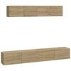 vidaXL 4 Piece TV Cabinet Set Sonoma Oak Engineered Wood