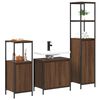 vidaXL Bathroom Furniture Set with Shelf 3 pcs Brown Oak and Black