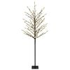 vidaXL LED Ball Christmas Tree Black 18 x 18 x 150 cm Steel 185 LEDs