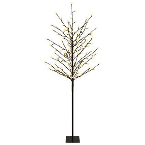 vidaXL LED Ball Christmas Tree Black 18 x 18 x 150 cm Steel 185 LEDs