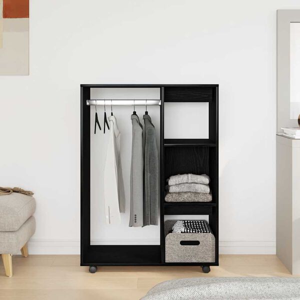 vidaXL Wardrobe Black Oak 80x40x110 cm Engineered Wood