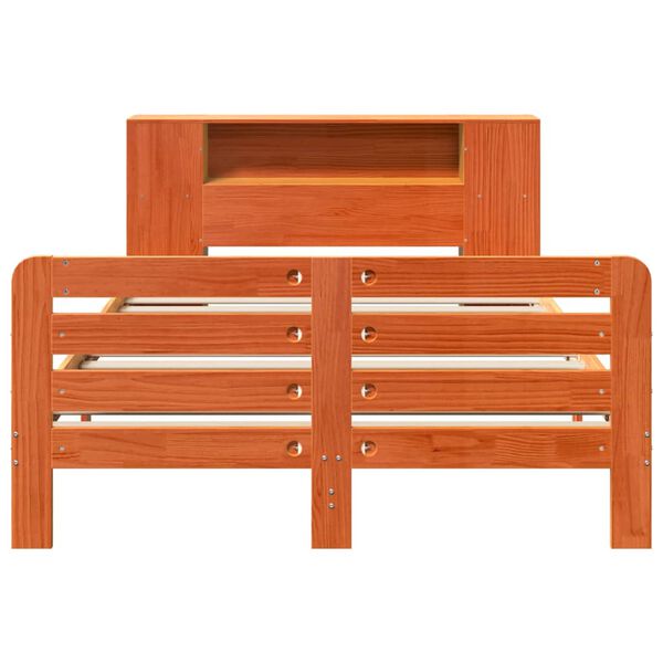 vidaXL Bed Frame without Mattress Wax Brown 140x200 cm Solid Wood Pine