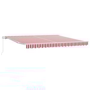 vidaXL Retractable Awning Manual Red and White 400 x 300 cm