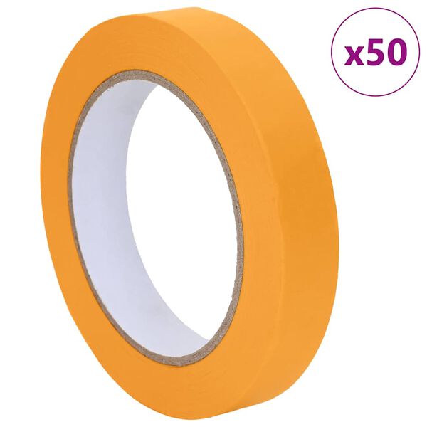 vidaXL Painter Masking Tapes 50 pcs Yellow 19mm x 50m Paper