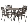 vidaXL Garden Dining Set 5 pcs Bronze Aluminium