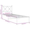 vidaXL Metal Bed Frame without Mattress with Headboard Black 80x200cm