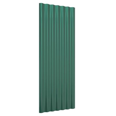vidaXL Roof Panels 12 pcs Powder-coated Steel Green 100x36 cm
