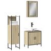 vidaXL 3 Piece Bathroom Furniture Set Sonoma Oak Engineered Wood