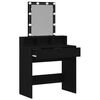 vidaXL Dressing Table Black oak 80 x 41 x 144.5 cm Engineered wood